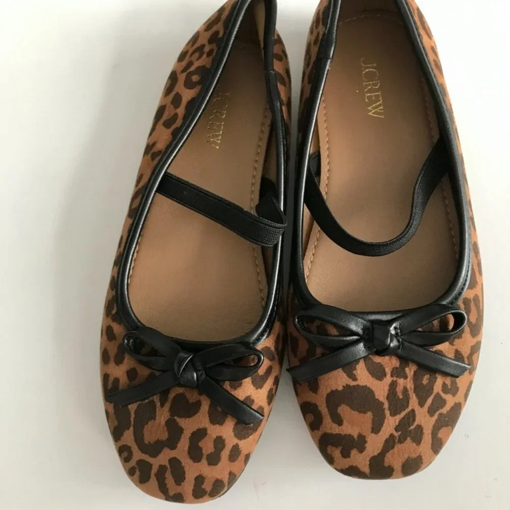 JCREW Factory Girls' leopard ballet flats K13